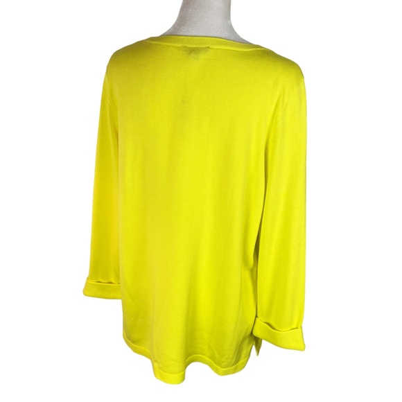 Talbots Knit Sweater NWT Chartreuse Yellow Size Medium - Picture 3 of 11